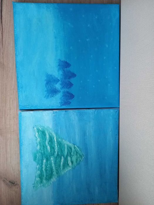 Две ръчно рисувани картини