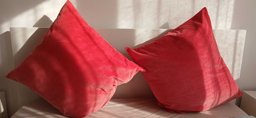 Fețe de pernă de catifea de bumbac, roșu, Sanela de la ikea, 65x65 cm