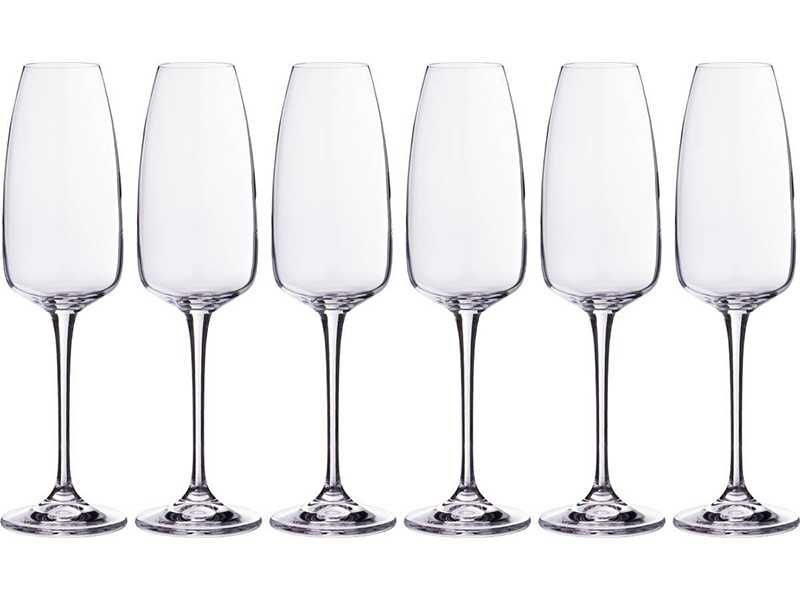 НОВИ! Чаши за шампанско 6 броя Bohemia Anser кристално стъкло