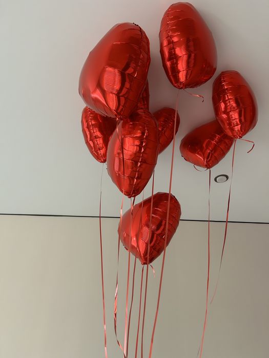 Гелевые шары в форме сердца 9шт