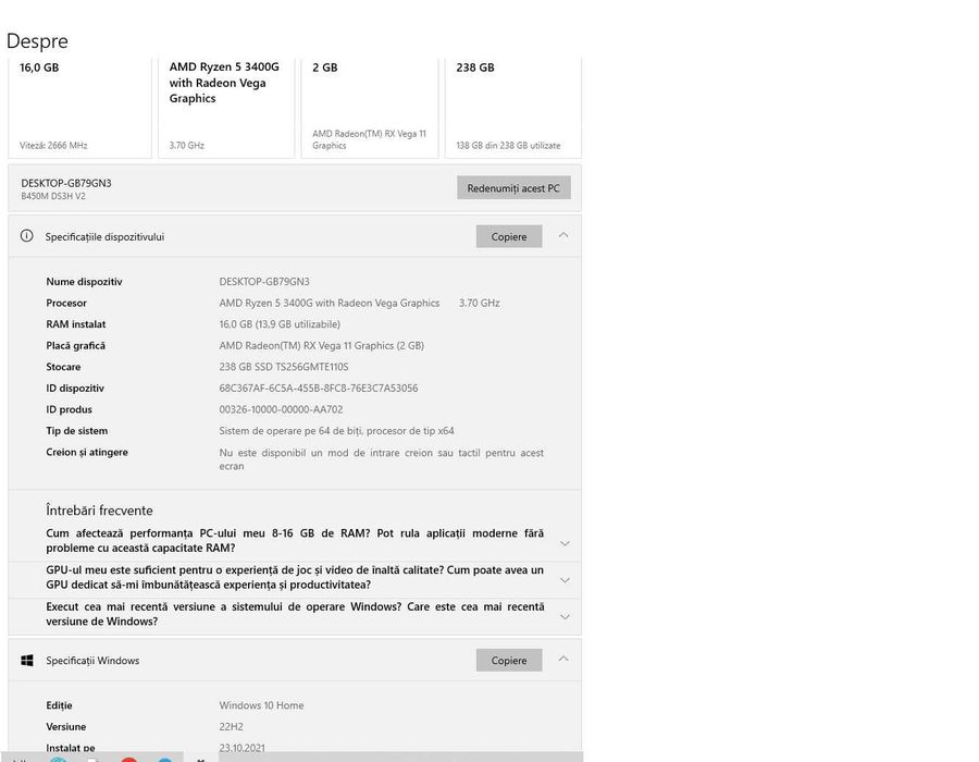 Pachet complet PC + periferice