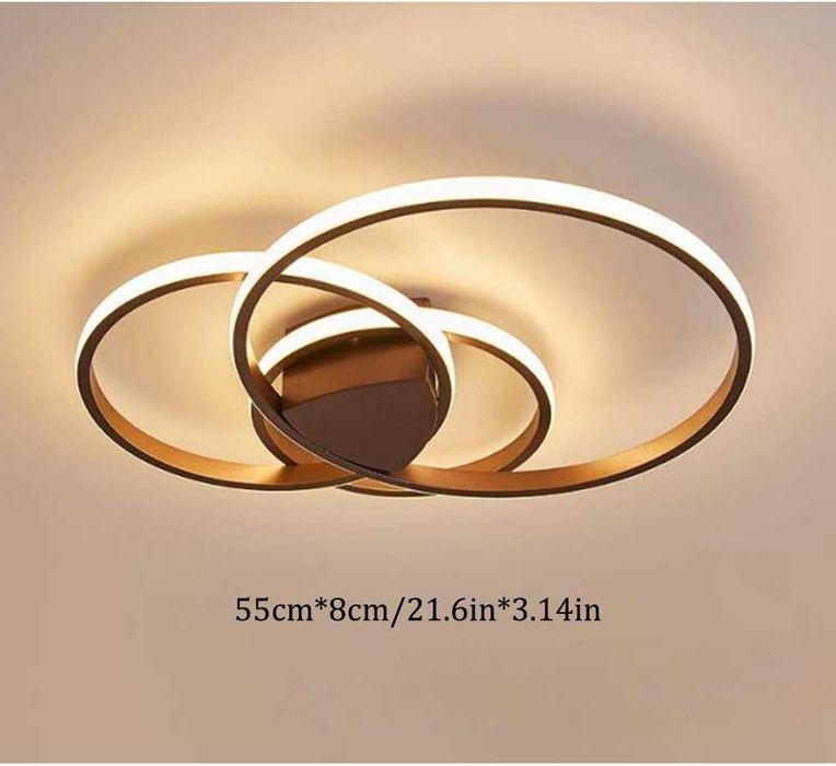 LED лед полилей с дистанционно 3 кръга бяла и кафява 218, 219