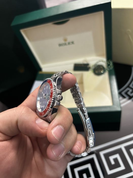 Ceas tip GMT Master II Pepsi albastru rosu full set cutie mare nou