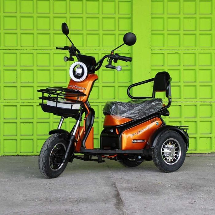 Двуместна електрическа триколка Pudding 1800W-48V-20Ah-ORANGE