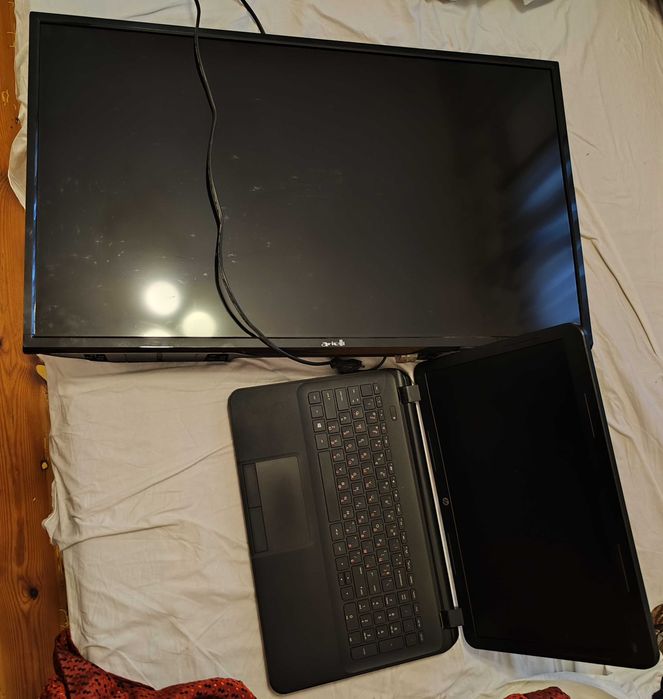 Тв Ариели 32инча смарт има говор,няма картина25€,,лаптоп HP255,35€