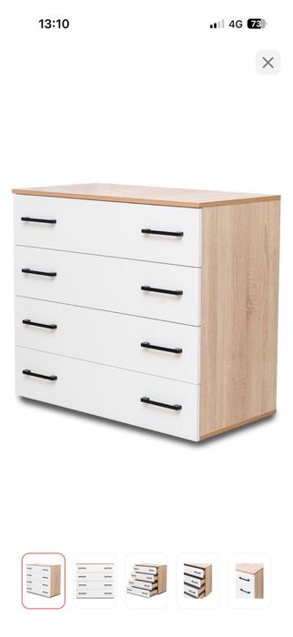 Комод ТЕХНОPROFF Виго, 90x47x82 см, белый, коричневый