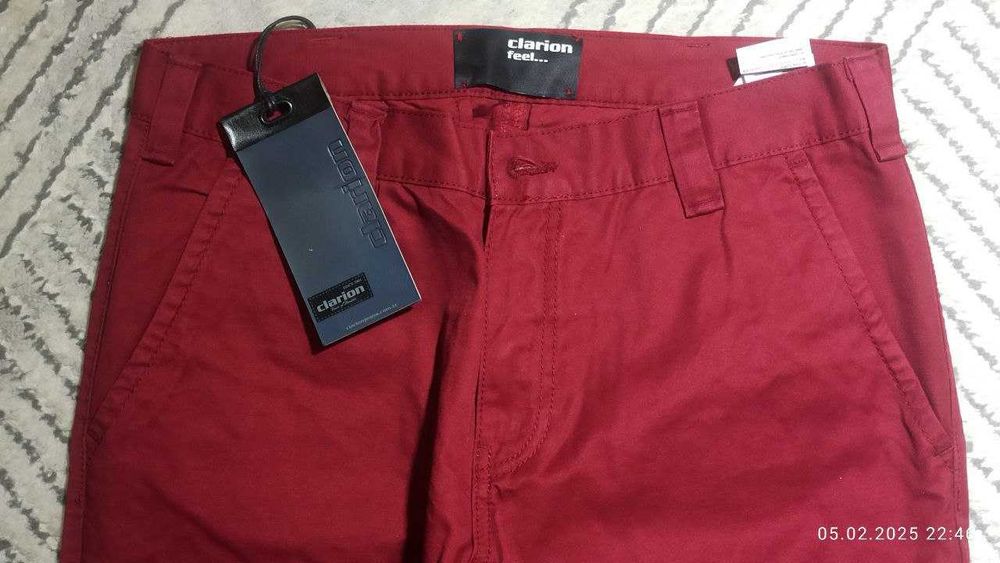 Турецкие мужские джинсы бордовые W34/L34