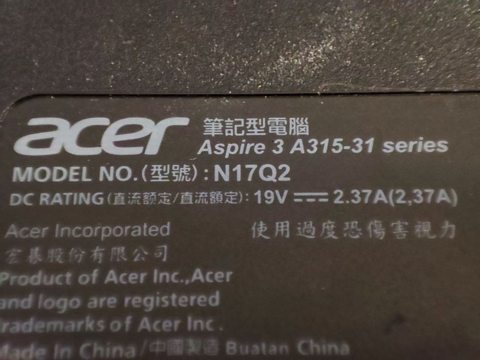 Acer Aspire 3 A315-31 (N17Q2) на части