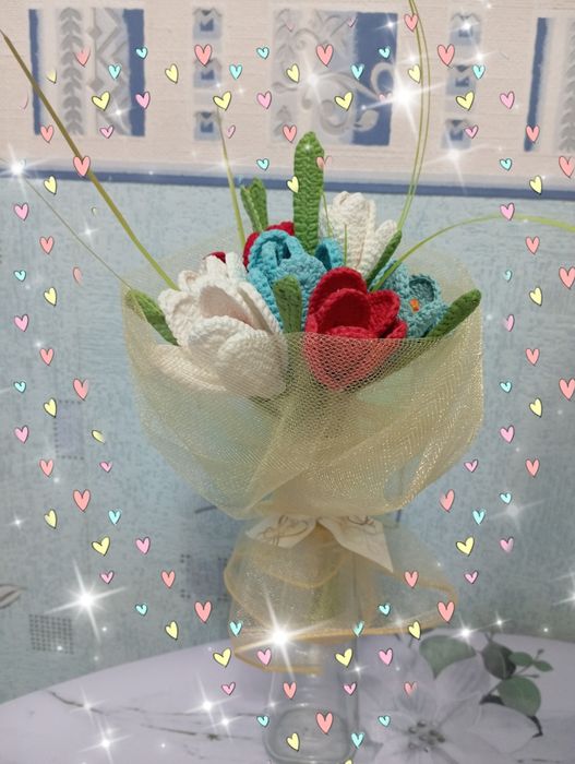 Цветы вязаные Крокусы