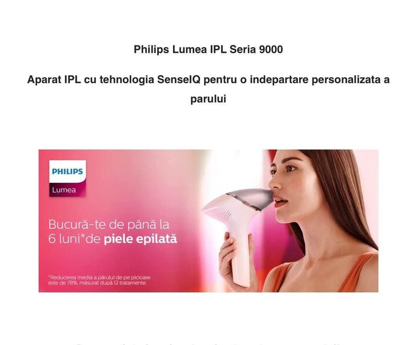 Epilator Philips Lumea IPL Seria 9000 Rose Gold