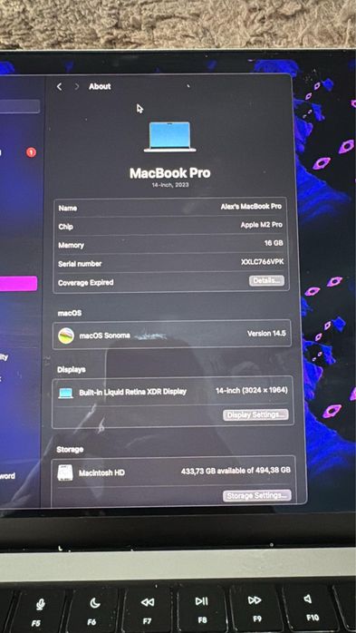 VAND URGENT MacBook Pro 14″ 2023, M2 Pro