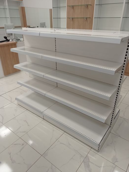 Островен /двустранен/ стелаж за магазини, аптеки