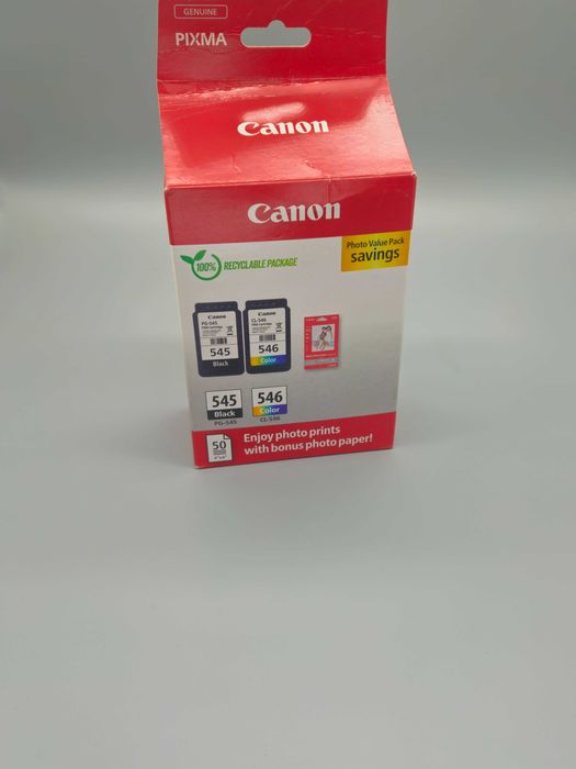 Оригинален комплект мастилени касети Canon PG-545 CL-546 с фото хартия