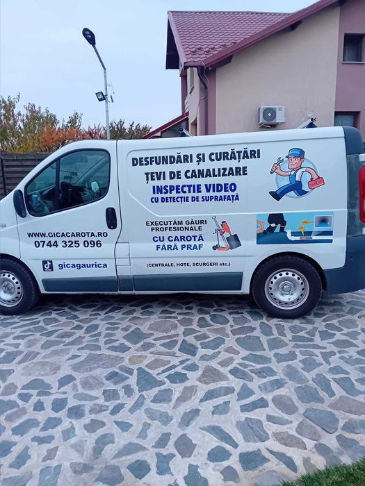 Desfundare,curățare,inspectie video.carota.gauri hota.centrala