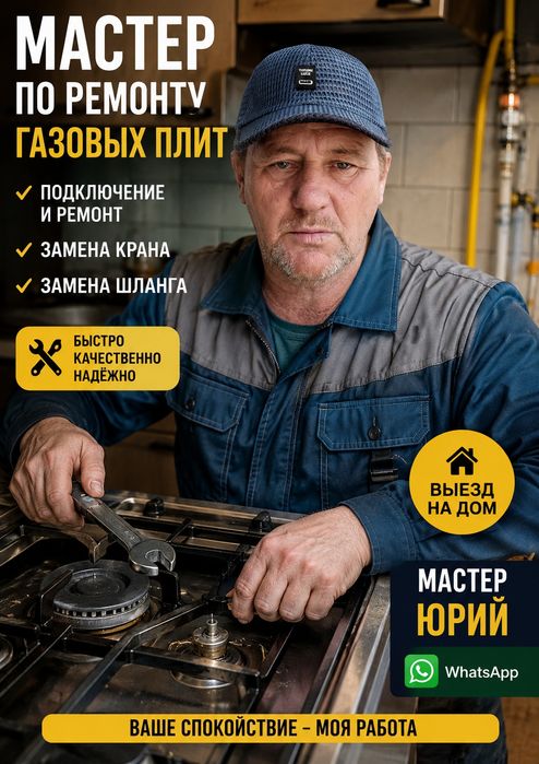 Ремонт- Подключение-Настройка   Газовых  плит.Варочных поверхностей.