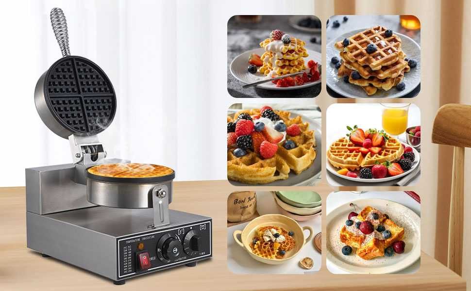 Професионален гофретник 1300W за белгийски гофрети незалепващ таймер