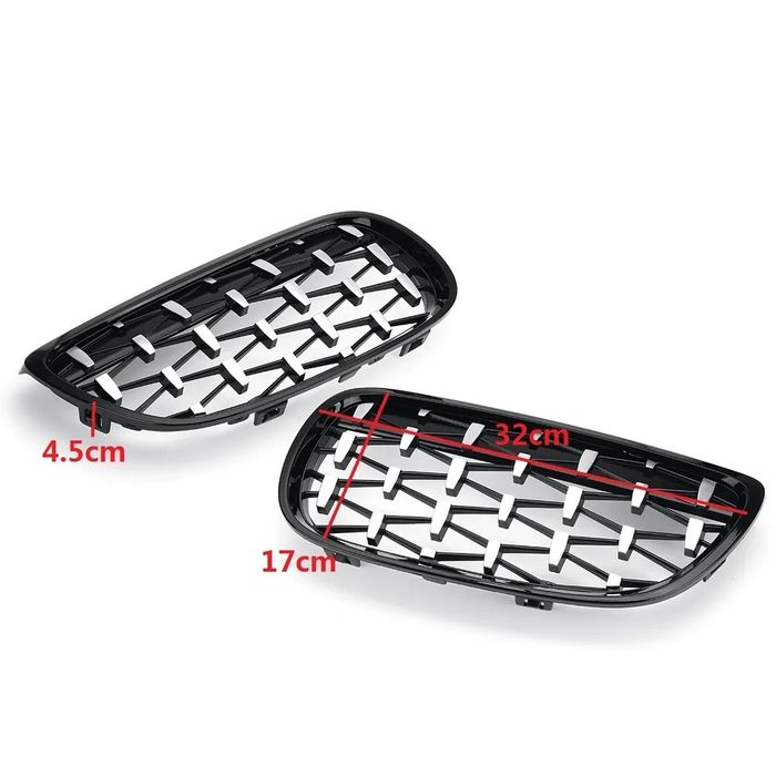 Set Grile Diamond Bmw E92 E93 2008 2010 Negru lucios Crom