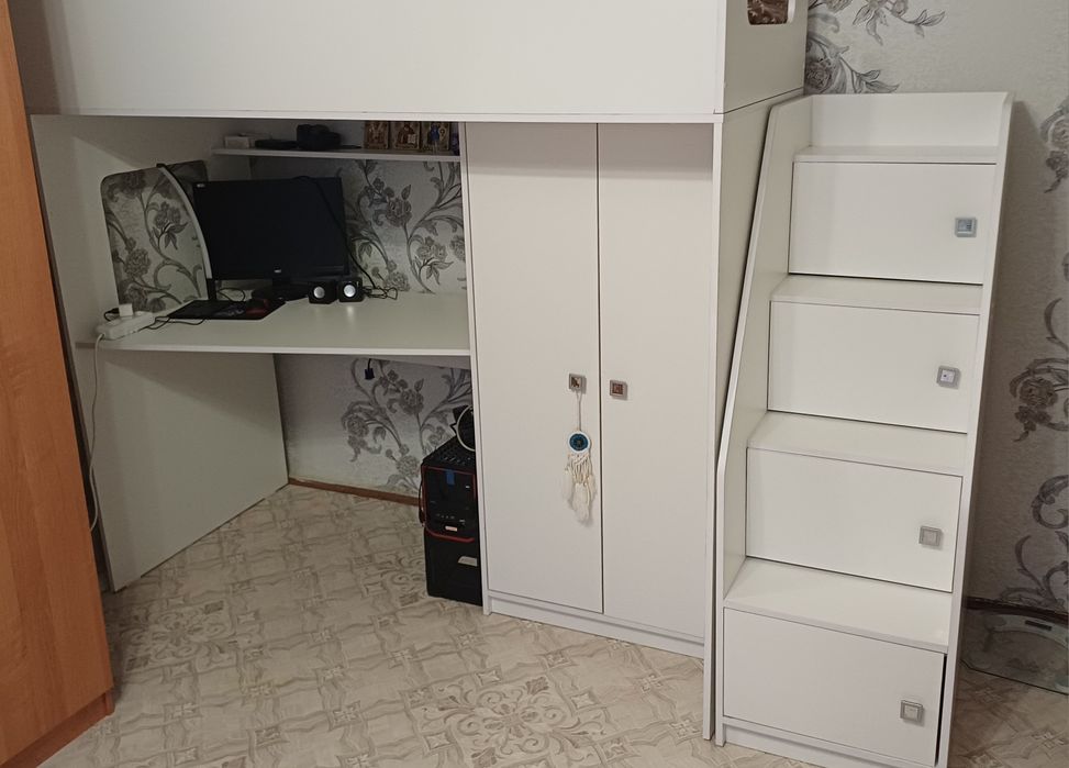 Кровать чердак детская с матрацом