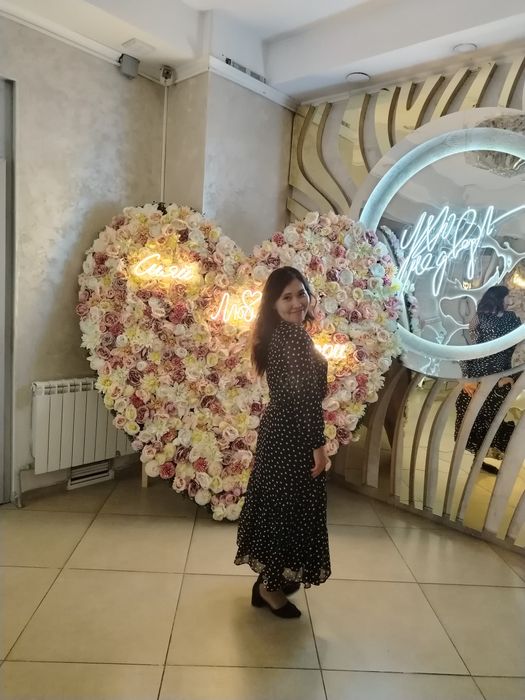 Шифоновое платье в горох