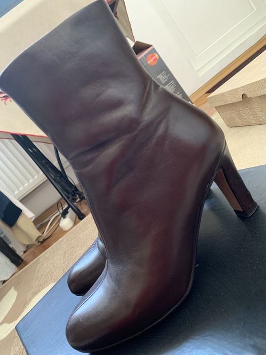 Ghete dama piele maro, imblanite, marimea 36, Anna Cori