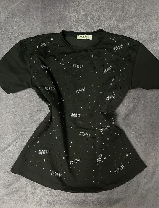 tricou negru miu miu