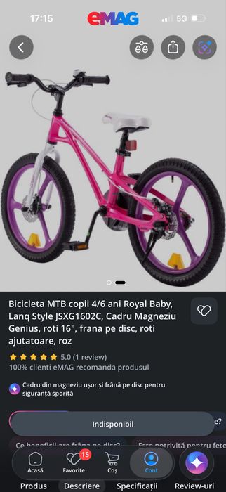 Bicicleta fetite ( folosita foare putin)