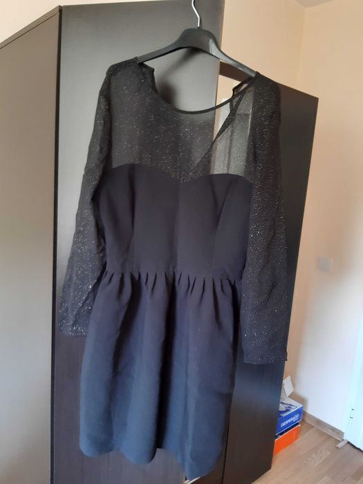 Официална черна дамска рокля Mango