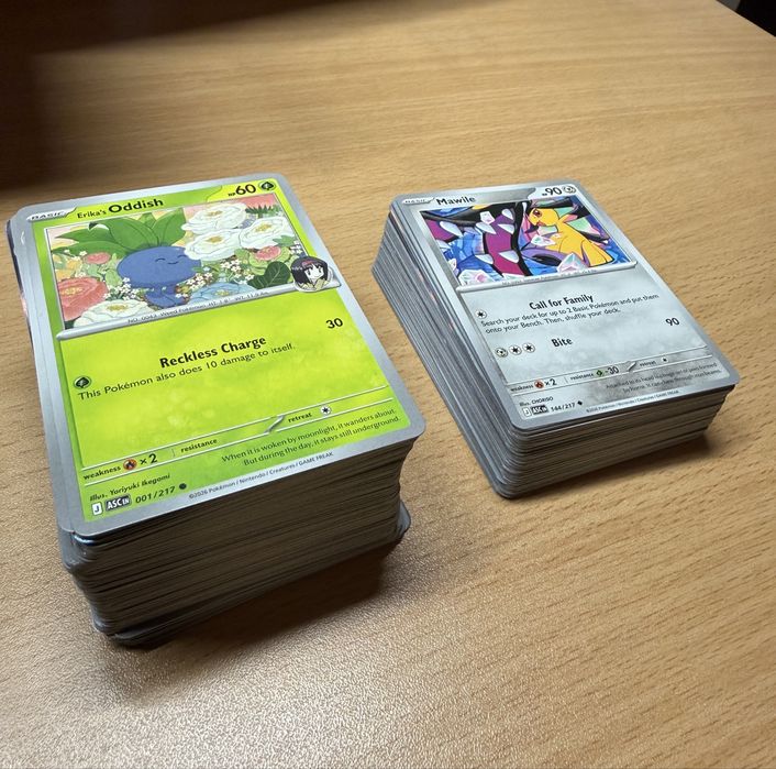 Lot de 162 cărți (fără dubluri) Pokémon TCG din setul Ascended Heroes (ENG),+ 18 cărți Energy, toate în stare foarte bună (Near Mint).