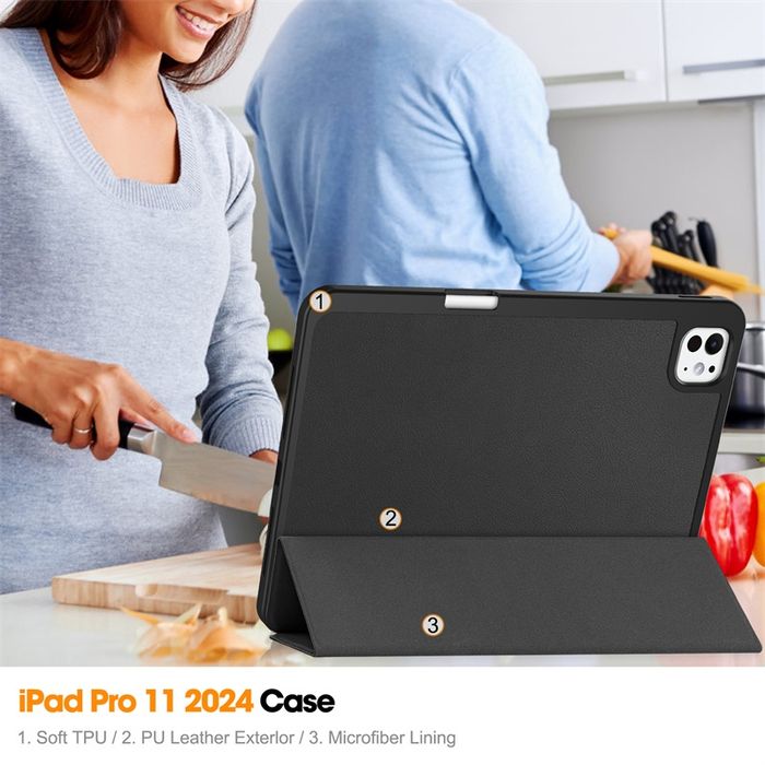 Apple iPad Pro / Air / 11 / 13 2025 /2024/ Кожен смарт калъф за таблет