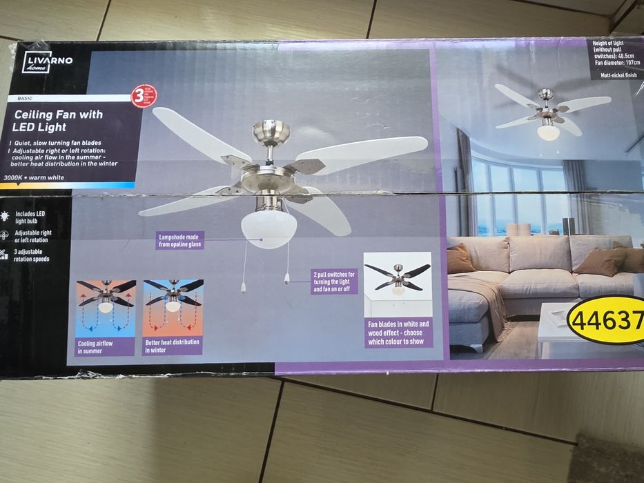 Вентилатор за таван с Led лампа