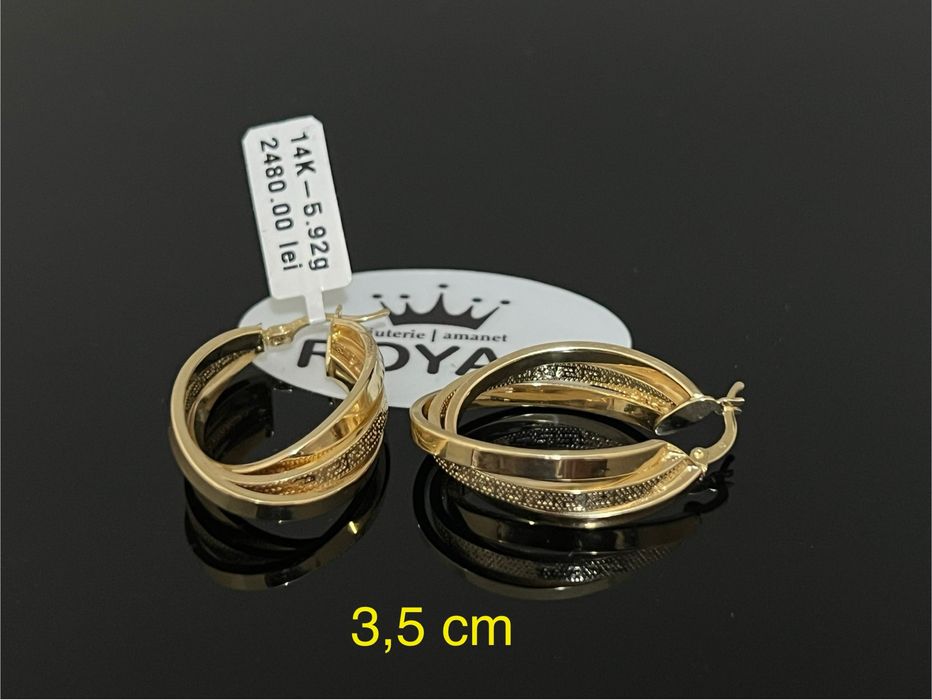 Bijuteria Royal CB : Cercei dama aur nou 14k 5,92gr