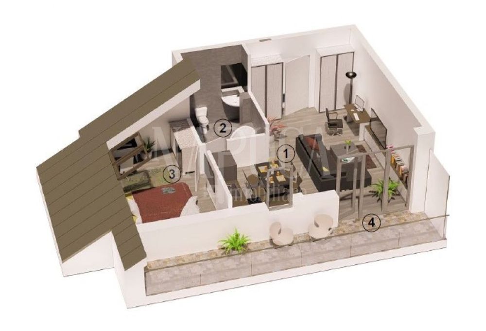 Apartament 2 camere de vanzare in Floresti — fotografia 1