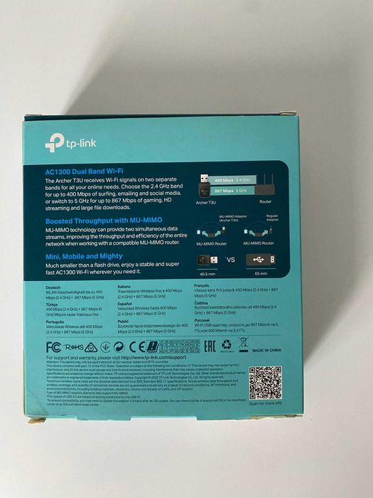 Компактный Wi-Fi адаптер TP-Link AC1300 (Archer T3U) USB 3.0