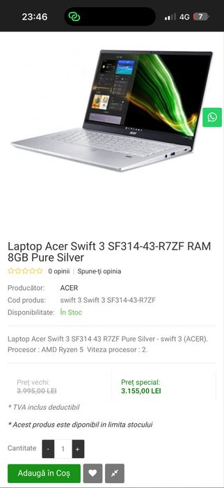 Laprop Acer Aspire nou