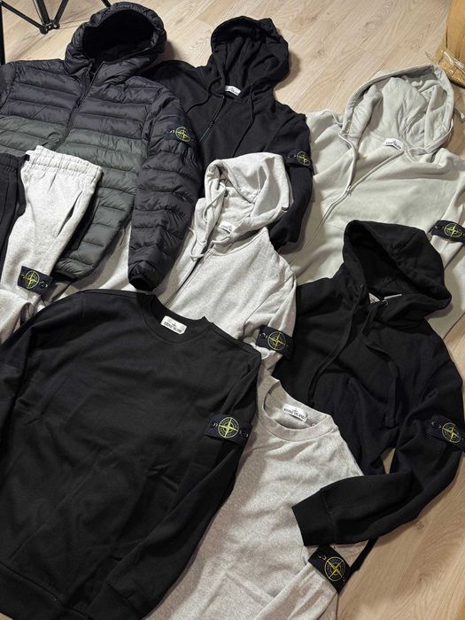 !Промоция! МЪжки Спортни  Дрехи Черни Сиви Stone Island Гащи Панталони