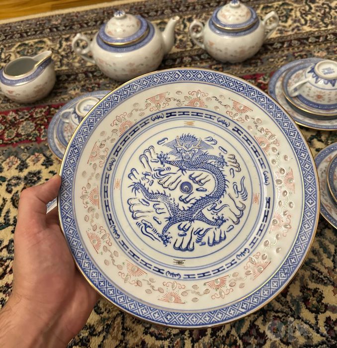 Чайный Сервиз Рисовый Фарфор Старый Китай