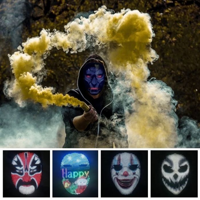 LED Маска Shining Mask — Программируемая (Bluetooth + Приложение)
