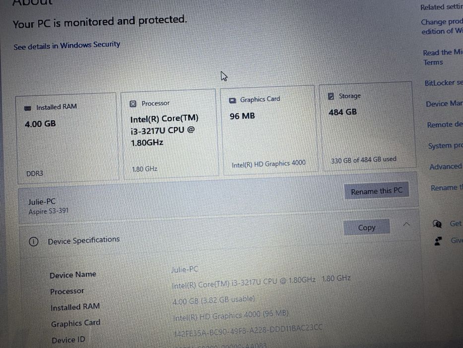 Ултрабук лаптоп Ultrabook Acer Aspire s3-391