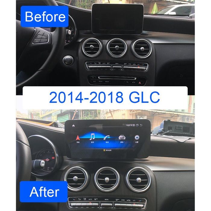 Navigatie Android 14 Mercedes C W205 GLC NTG5 dedicata ecran de 12.3"