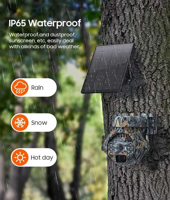 3MP 4G PTZ Охранителна Камера със слънчево захранване UBOX APP 360°