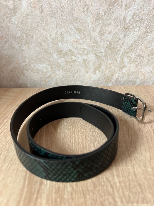 Нов тюркоазен колан от змийска кожа със сребърна катарама на Calliope