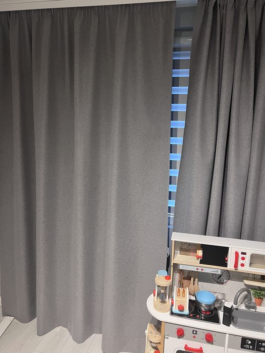Комплект сиви завеси тип Blackout