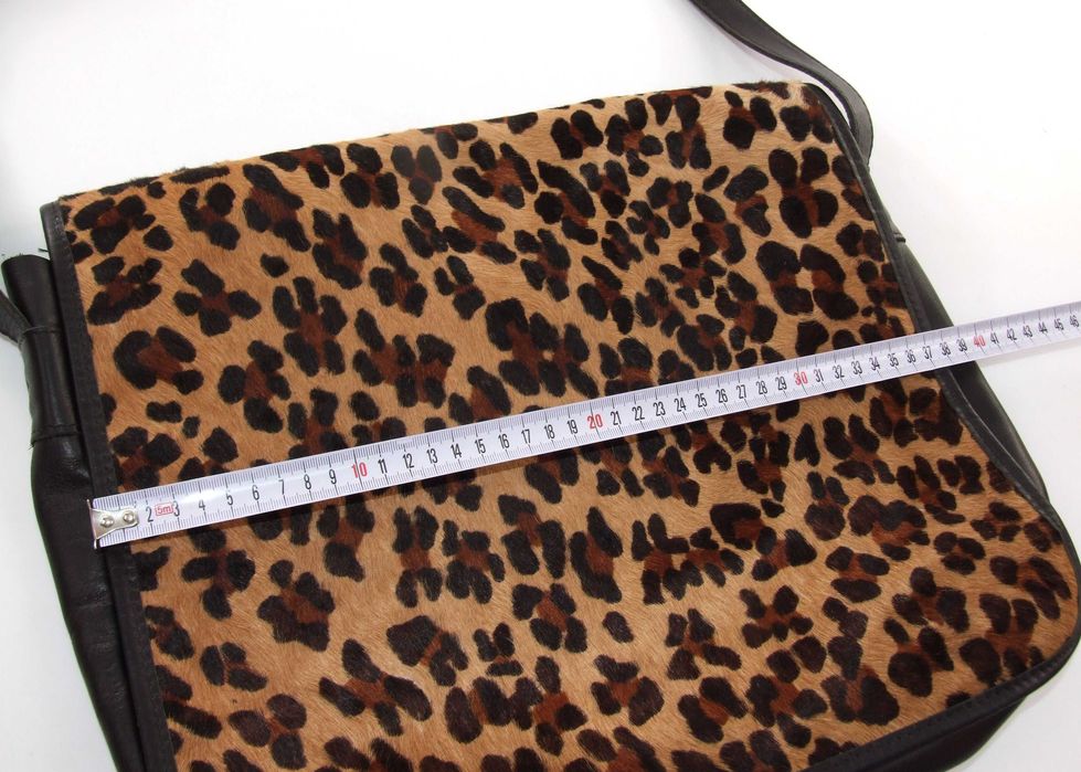Geanta umar, piele naturala - blana leopard, handmade, France, NOUA, pret 499 lei