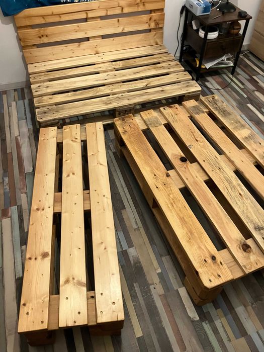 Pat europalet cu saltea ortopedica 120x200