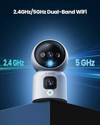 Нова ZOSI Камера за вътрешно наблюдение 360°, бебе/домашен любимец мониторинг