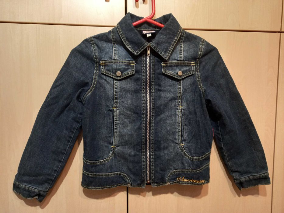 Детско яке дънков плат с подплата от полар