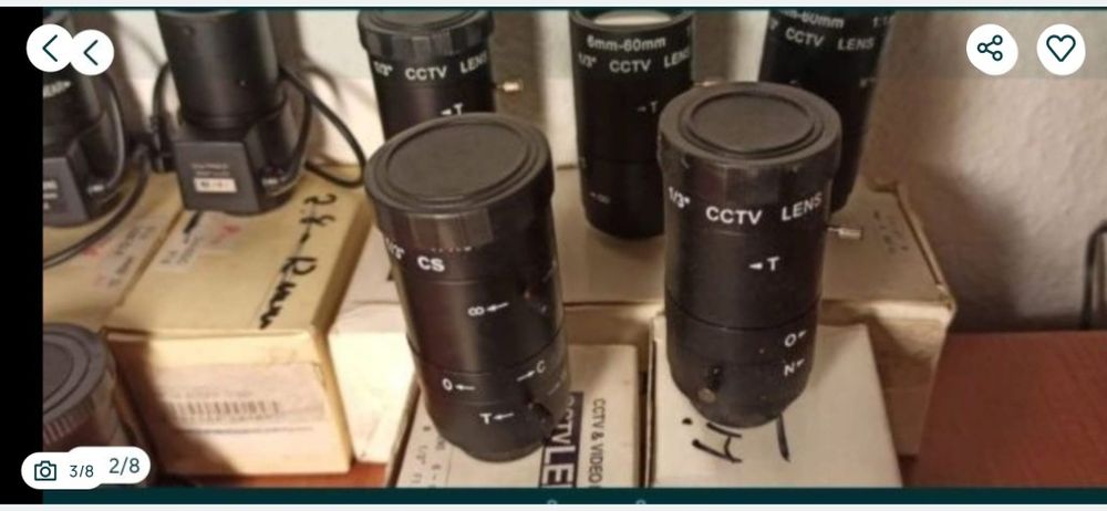 Obiective camere supraveghere CCTV , fix , manual și autoiris