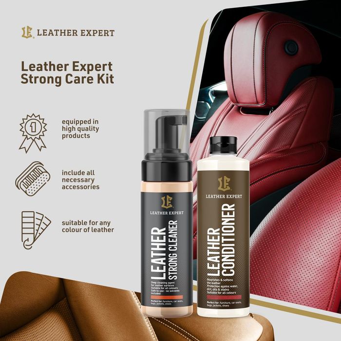 комплект за почистване и грижа за кожа leather expert strong care ...