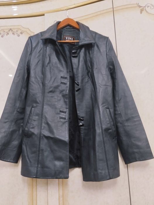 Пиджак кожаный  цвет Чёрный