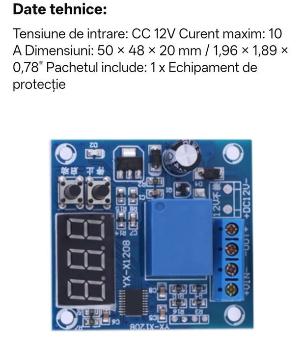Electronică modul YX-X1208 pentru baterii